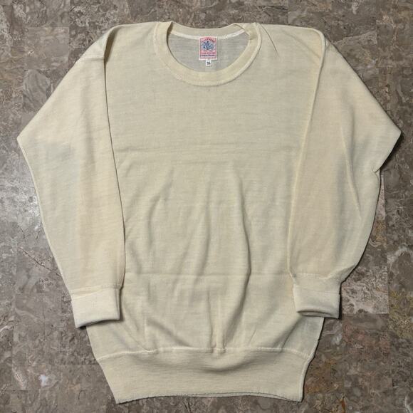 Vintage Shepherd Wool Sweater Mens Small Yellow Long Sleeve Wool Jumper 70s 80s - Picture 2 of 13